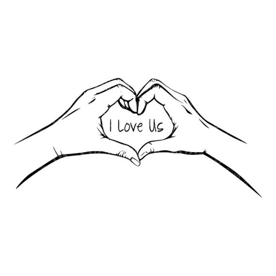 570x570 Svg I Love Us Heart Hands Hands Heart Wedding Decal Etsy - Heart Hands Sketch