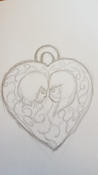 320x569 Heart Locket - Heart Locket Sketch