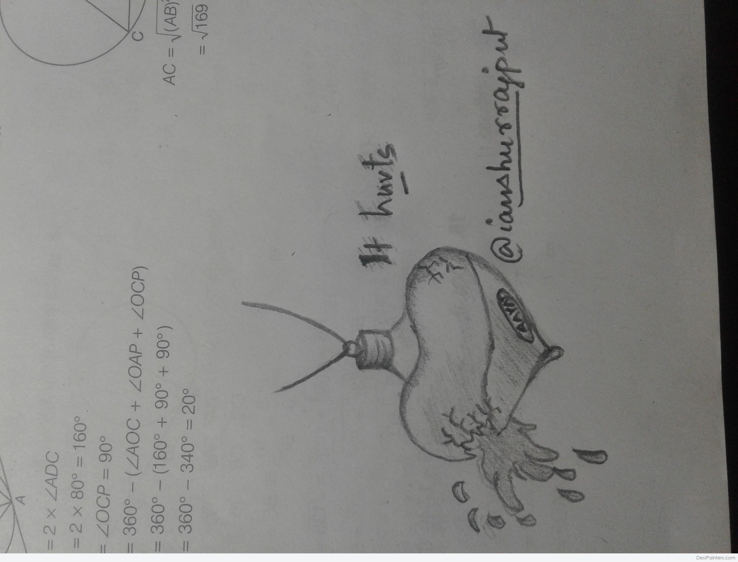 2576x1962 Pencil Sketch Of Heart Locket - Heart Locket Sketch