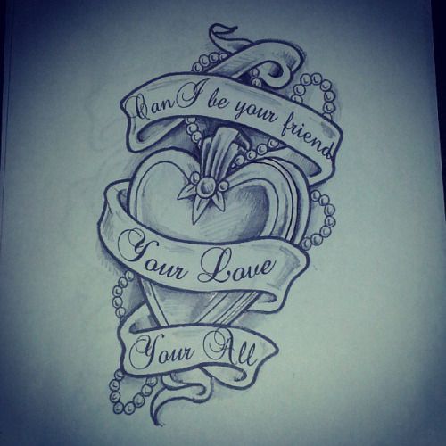 500x500 Coverup Design Sketch For Later Today - Heart Locket Sketch