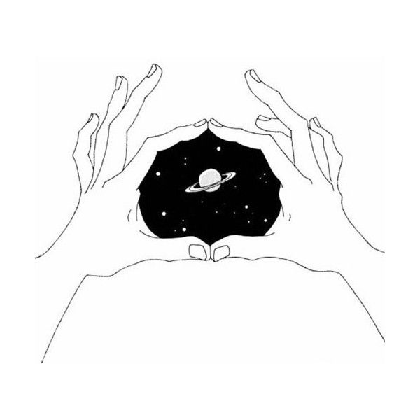 600x600 The Space Is In Your Hands We Heart It Liked On Polyvore - Heart Outline Sketch
