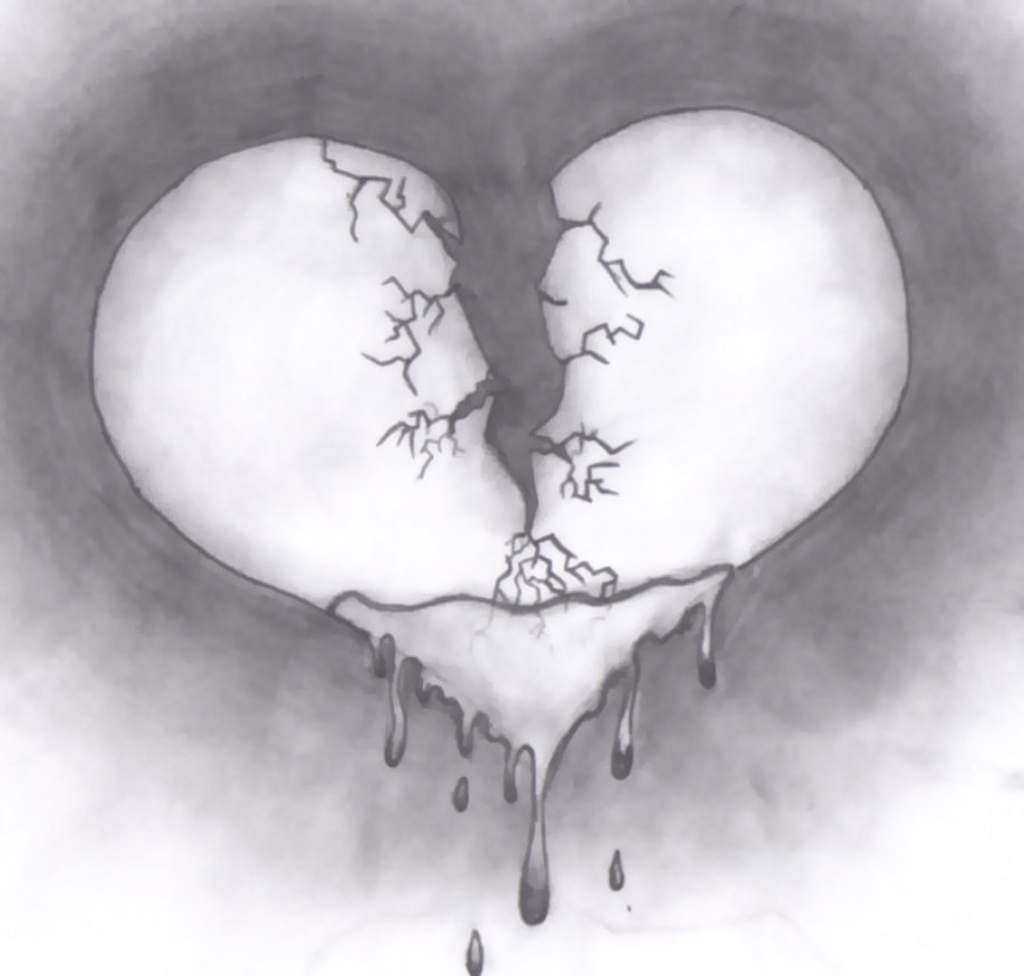 1024x976 Drawn Broken Heart Pencil Drawing - Heart Pencil Sketch