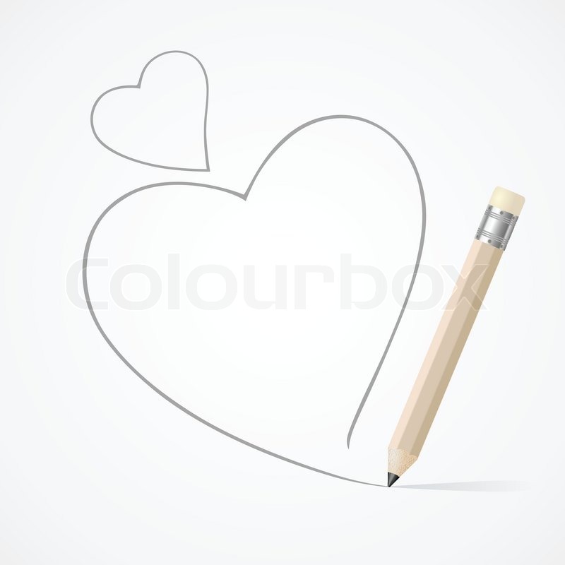 800x800 Pencil Drawing Heart Stock Vector Colourbox - Heart Pencil Sketch