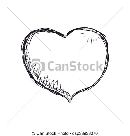 450x470 Heart Shape Icon. Love Design. Vector Graphic. Love Concept - Heart Shape Sketch