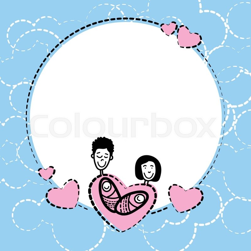 800x800 Sketch Frame Hand Draw Family Parents Kids Heart Shape Love Vector - Heart Shape Sketch