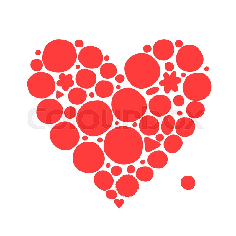 800x800 Abstract Red Heart Shape, Sketch For Your Design. Vector - Heart Shape Sketch