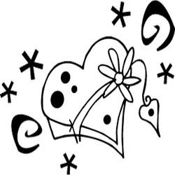 250x250 Heart Sketch Over The Top Socks - Heart Sketch Images