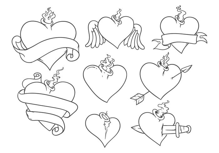 700x490 Free Sacred Heart Tattoo Vector - Heart Sketch Tattoo