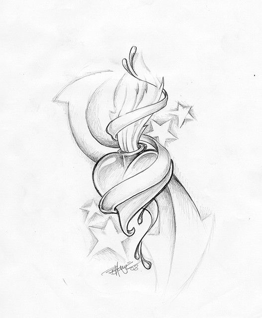 527x640 Heart Tattoo Sketch Tattoo Tattoo Sketches - Heart Sketch Tattoo