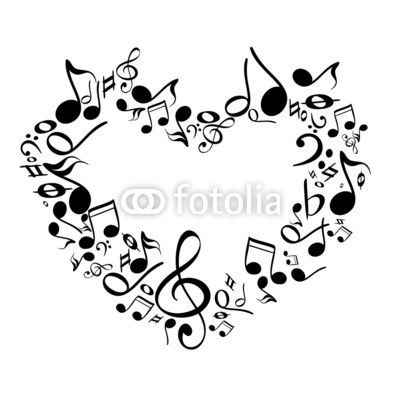 400x400 Music From Heart Sketch Cartoon Vector Illustration Faded Wall Mural - Heart Sketch Vector