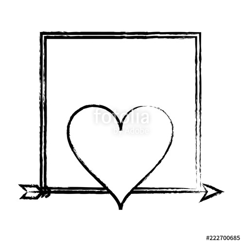 500x500 Romantic Frame With Heart Sketch Stock Image And Royalty Free - Heart Sketch Vector
