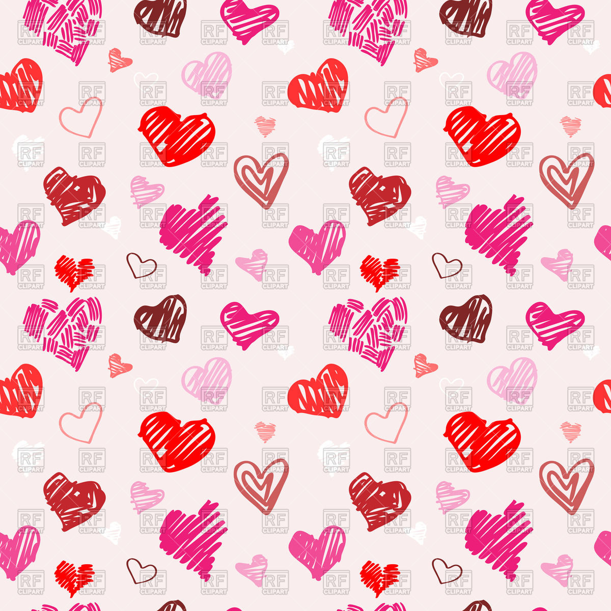 1200x1200 Sketch Hearts Seamless Pattern Vector Image Vector Artwork Of - Heart Sketch Vector