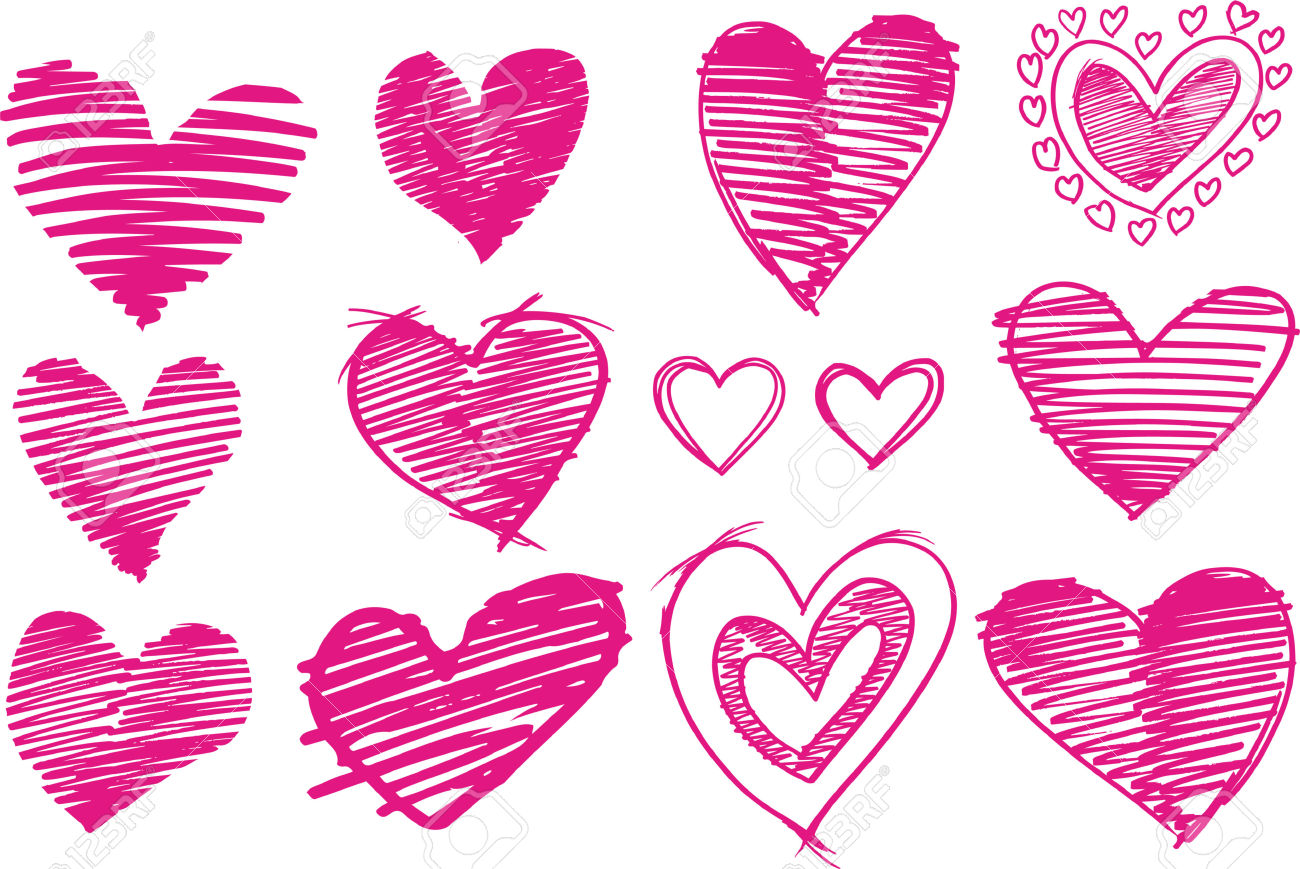 1300x869 Sketchy Heart Clipart - Heart Sketch Vector