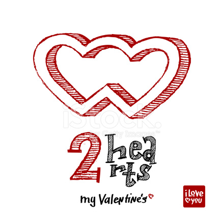 440x440 Two Hearts Sketch Stock Vector - Heart Sketch Vector