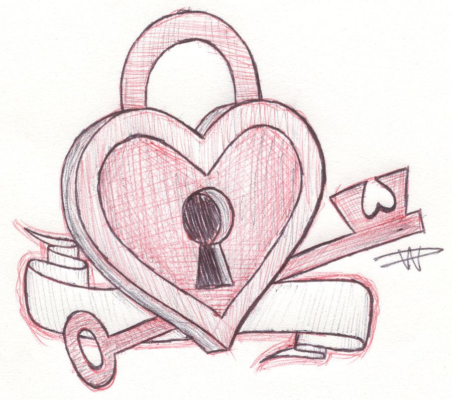 900x797 Heart Sketches Key To My Heart Sketch By ~falloutluver13 On - Heart Sketches