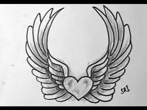 480x360 How To Draw A Lovely Heart With Wings Yzarts Yzarts - Heart With Wings Sketch
