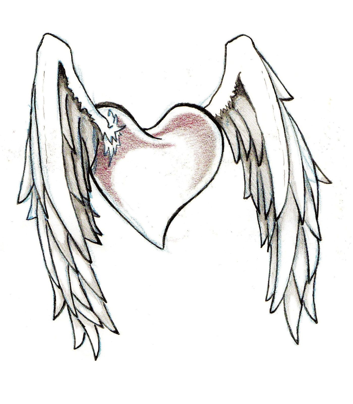 Heart With Wings Sketch at Explore collection of