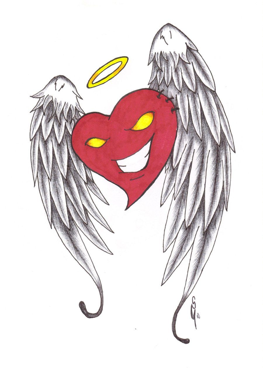 900x1255 Heart Drawing Heart With Wings By Furious Winds Designs - Heart With Wings Sketch