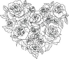 244x206 Hearts Printables Color Rose Picturesque Sketch - Hearts And Roses Sketch