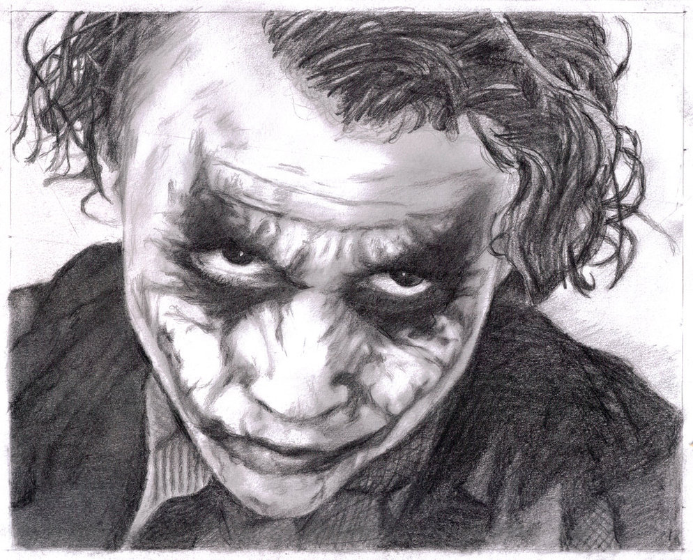 Heath Ledger Joker Sketch at PaintingValley.com | Explore collection of ...