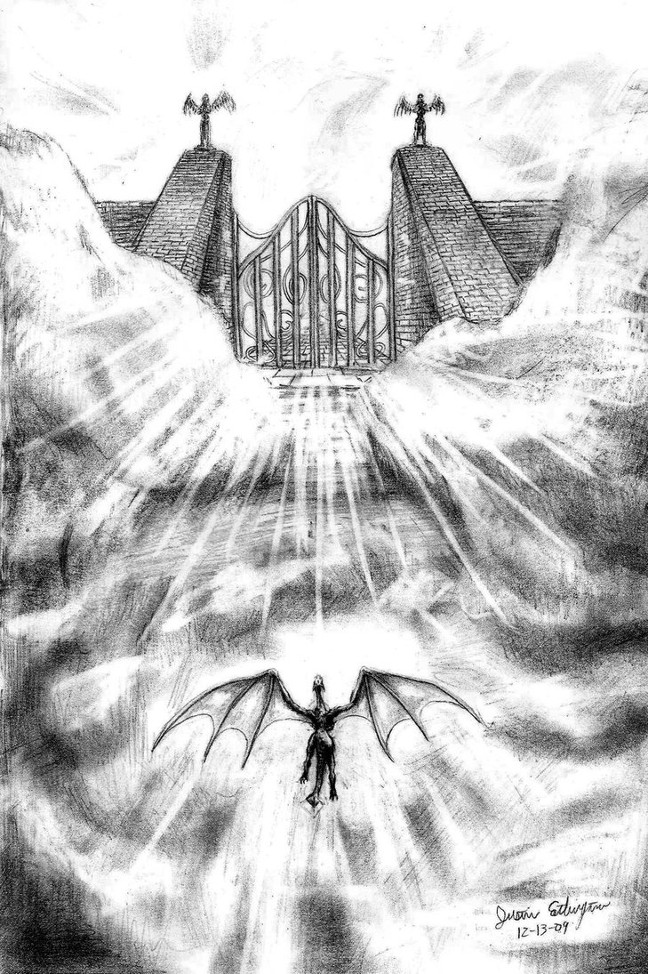 729x1095 The Gates Of Heaven By Dragon7350 - Heaven Sketch