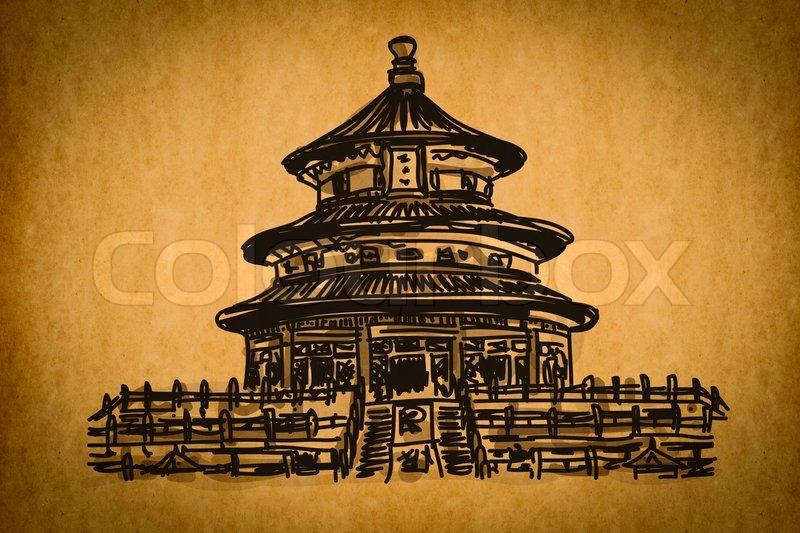 800x533 Free Hand Sketch Collection Chinese Temple Of Heaven, China On - Heaven Sketch