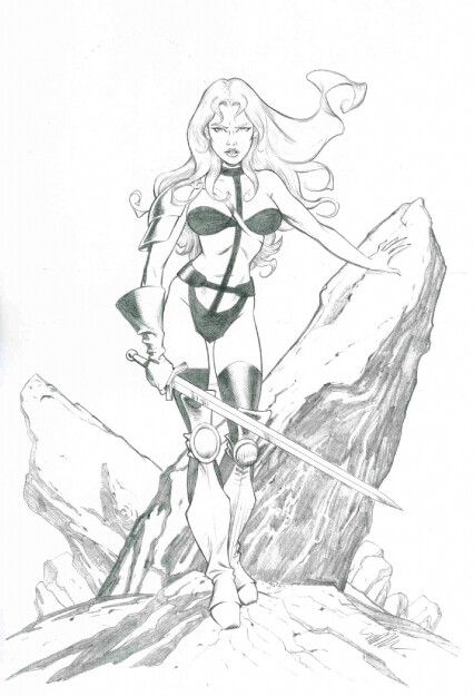 426x625 Taarna Sketch From Heavy Metal Beautiful Warrior - Heavy Metal Sketch