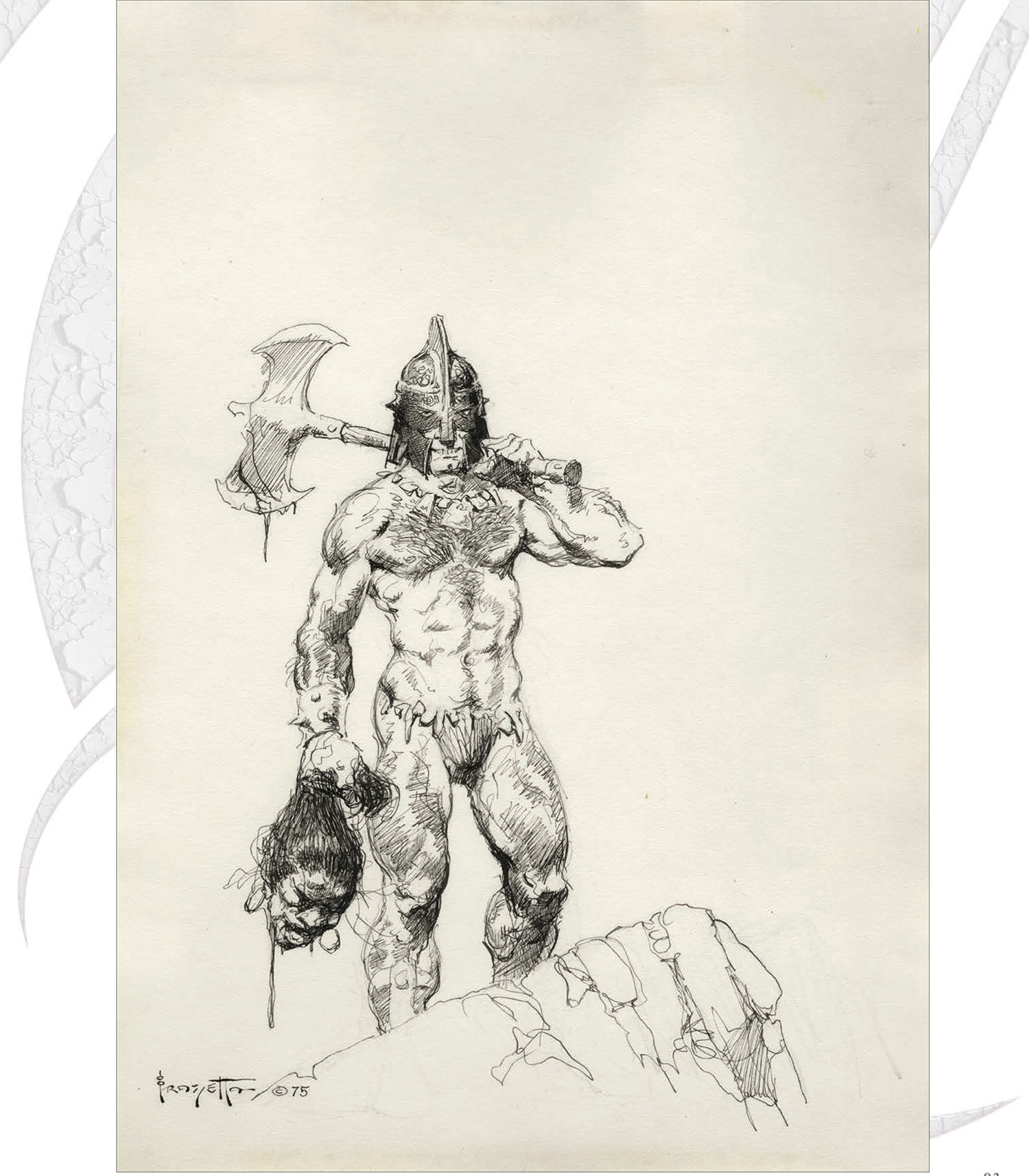 1500x1714 Frank Frazetta Day Of Wrath - Heavy Metal Sketch