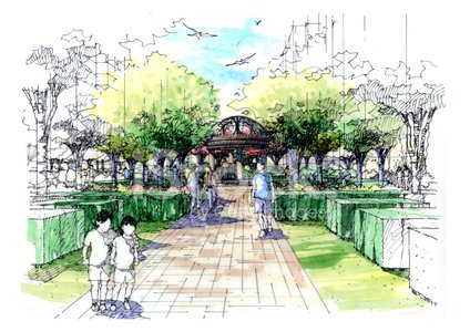 424x300 Landscape Garden Sketch Series 10 Stock Vectors - Hedge Sketch