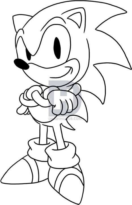466x720 How To Draw Sonic The Hedgehog, Step By Step, Drawing Guide, By - Hedgehog Sketch