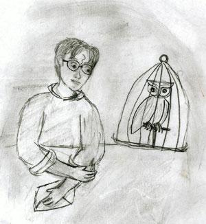 300x326 Harry Potter Sketch Winners East Bay Times - Hedwig Sketch