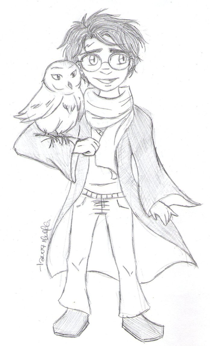 697x1147 Harry And Hedwig By Lauu7 - Hedwig Sketch