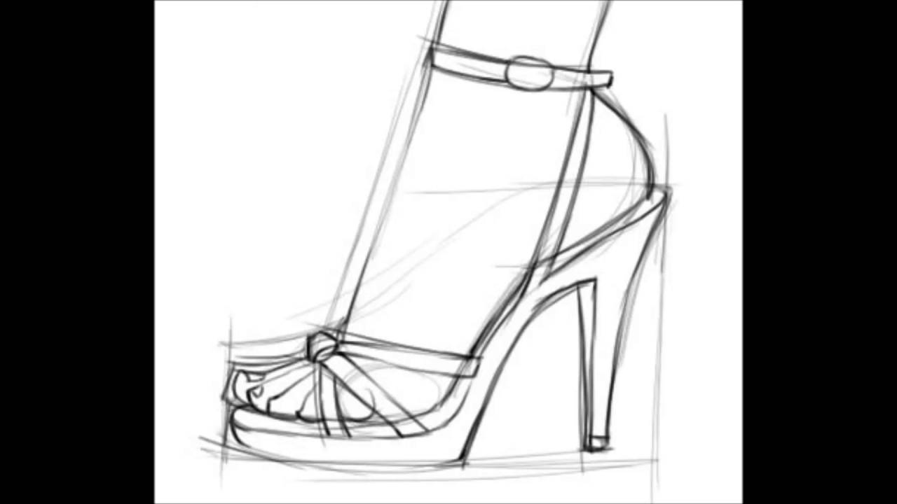 1280x720 How To Draw A High Heel - Heels Sketch