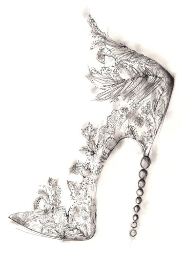 361x526 Shoe Designers Sketch For The Royal Wedding High Heels Daily - Heels Sketch
