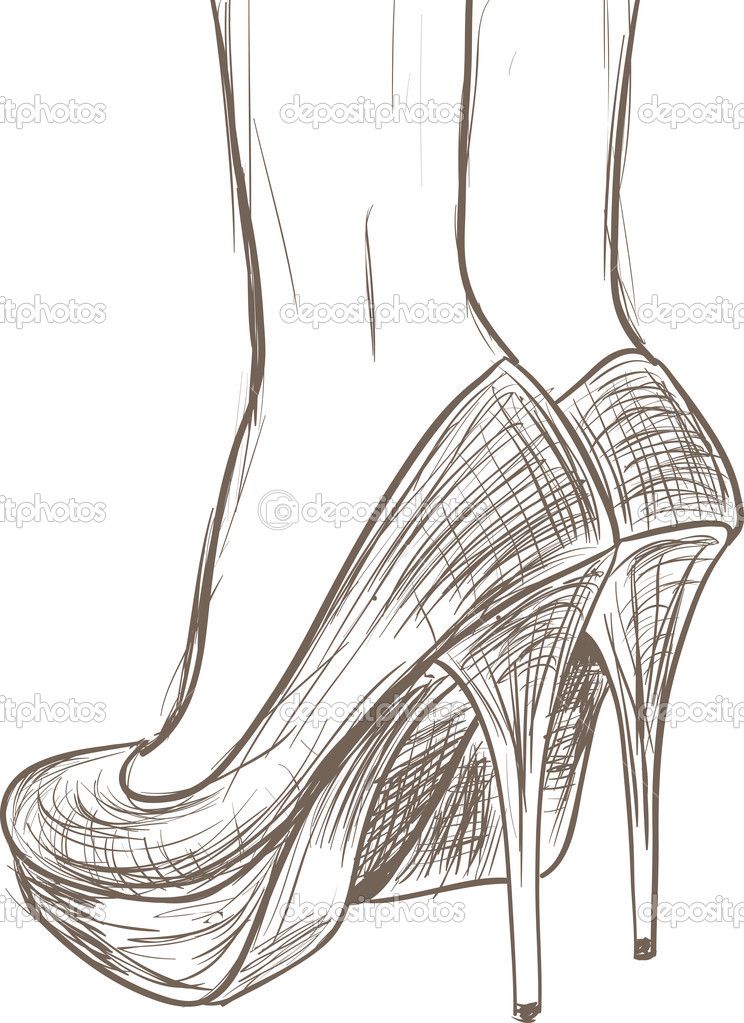 744x1023 Sketches High Heels Shoes Sketch Stock Vector Gatina Kadriya - Heels Sketch