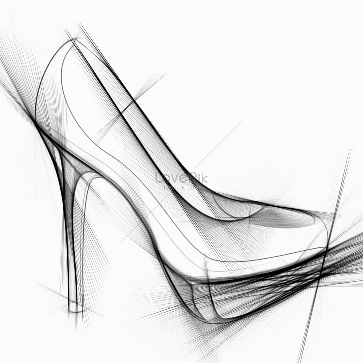 1200x1200 The Sketch Of High Heels Photo Image Picture Free Download - Heels Sketch