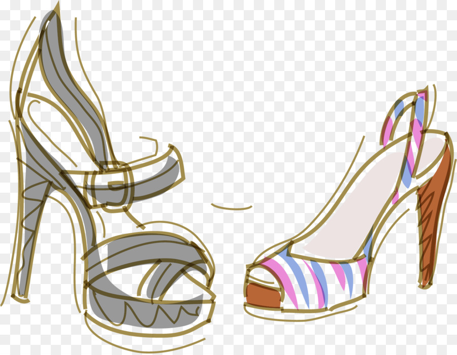 900x700 Drawing Fashion Cosmetics - Heels Sketch
