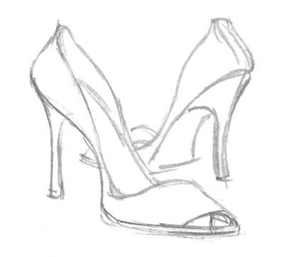 400x362 Drawn Artistic High Heel - Heels Sketch