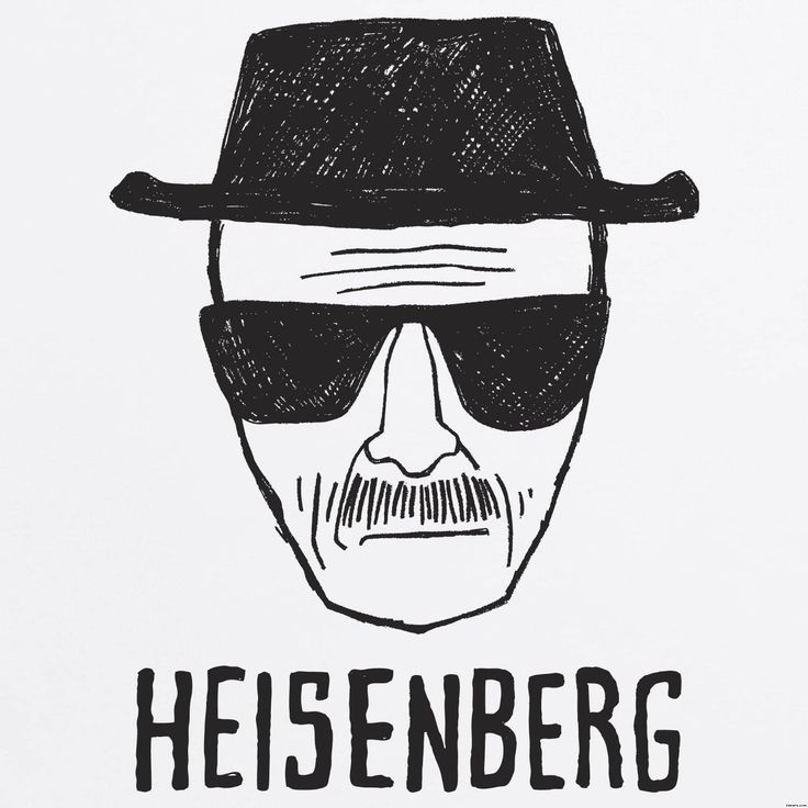 736x736 Heisenberg Drawing, Drawing Of Walter White Dressed As Hisenberg - Heisenberg Sketch