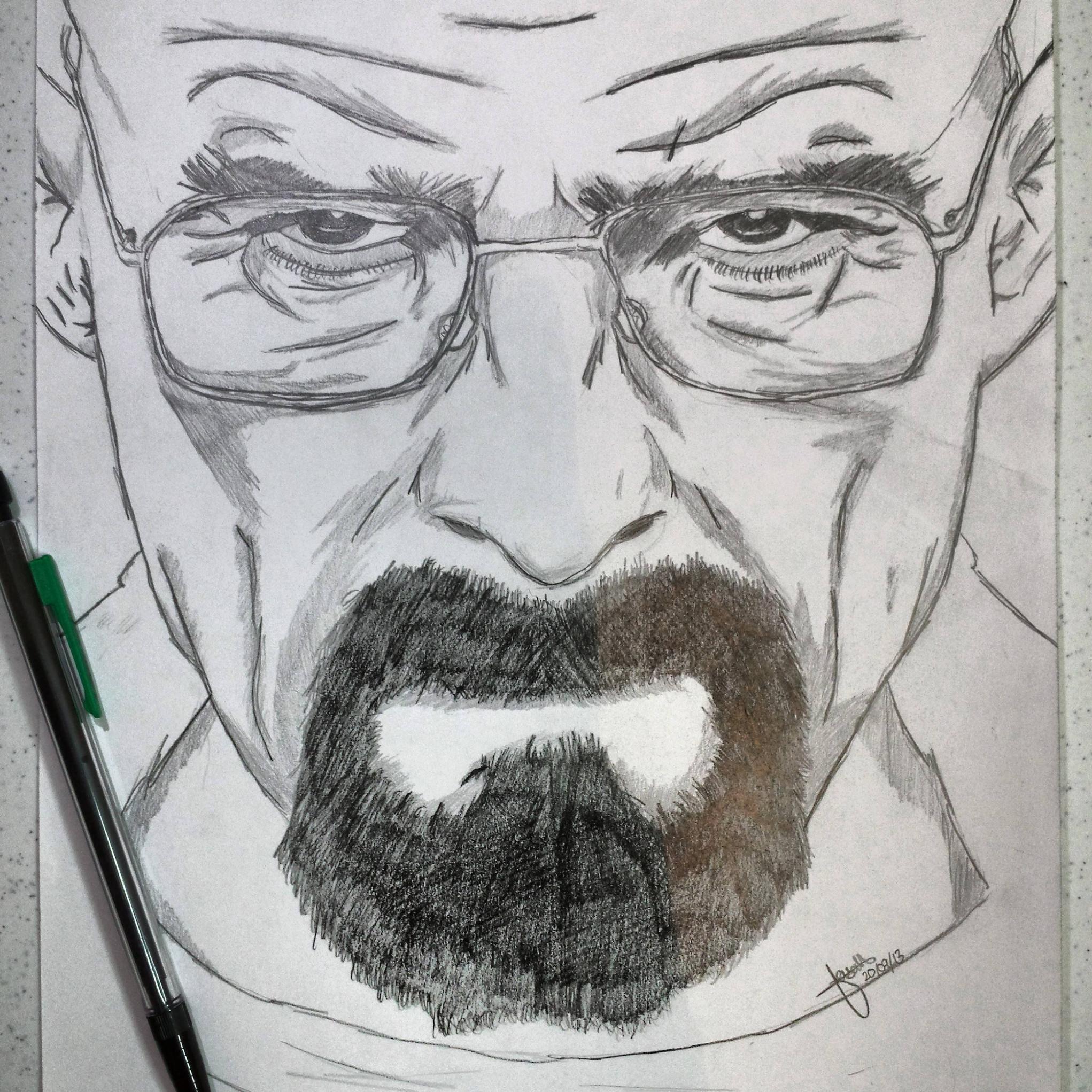 2043x2043 Heisenberg Pencil Sketch - Heisenberg Sketch