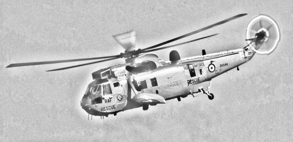 599x290 Raf Sea King Helicopter Sketch Poster By Steve Purnell - Helicopter Sketch