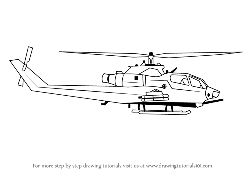 800x563 Learn How To Draw A Military Helicopter (Military) Step By Step - Helicopter Sketch Images
