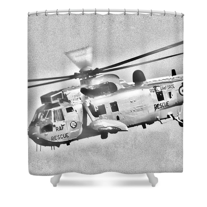 800x800 Raf Sea King Helicopter Sketch Shower Curtain For Sale By Steve - Helicopter Sketch Images