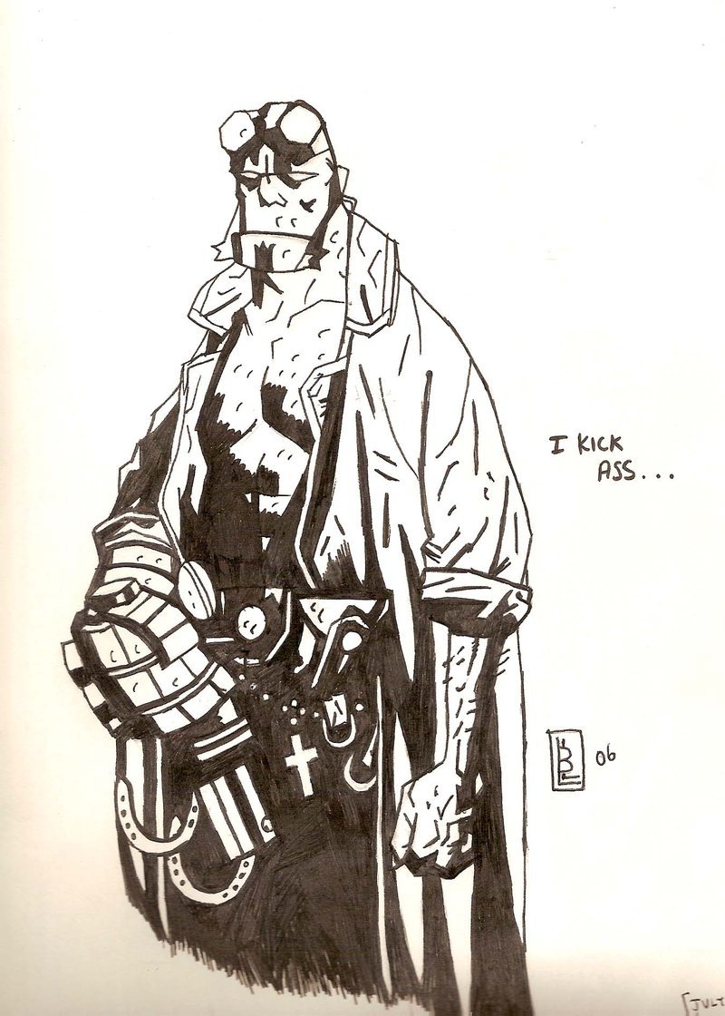 800x1120 Hellboy Sketch By Girl On The Moon - Hellboy Sketch