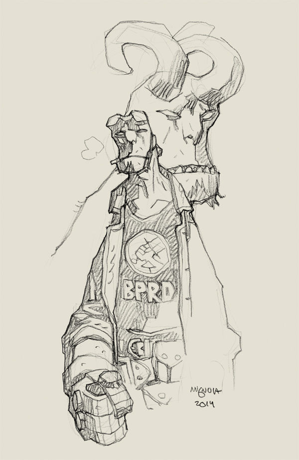 600x922 Hellboy And The B.p.r.d. - Hellboy Sketch