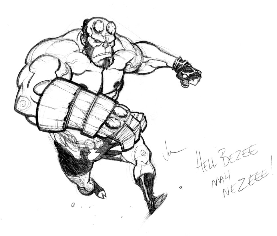 969x825 Hellboy Sketch... By Jpm1023 - Hellboy Sketch