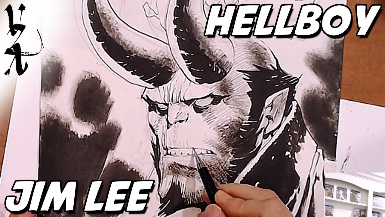 1280x720 Jim Lee Drawing Hellboy - Hellboy Sketch
