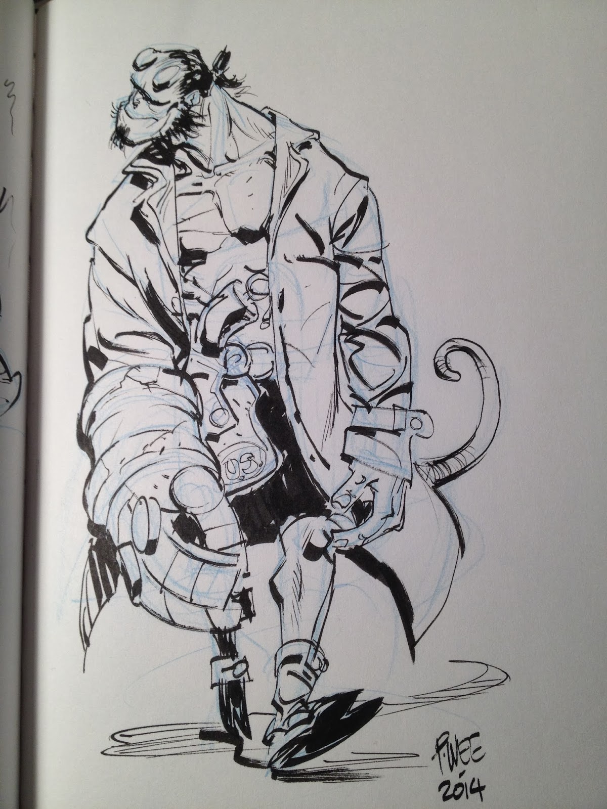 1200x1600 Paul Wee Artworks Hellboy Sketch - Hellboy Sketch