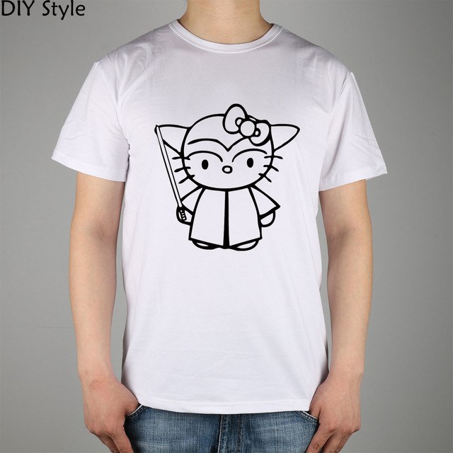 640x640 Hello Kitty Pencil Sketch Star Wars Yoda T Shirts Short Men New - Hello Kitty Sketch