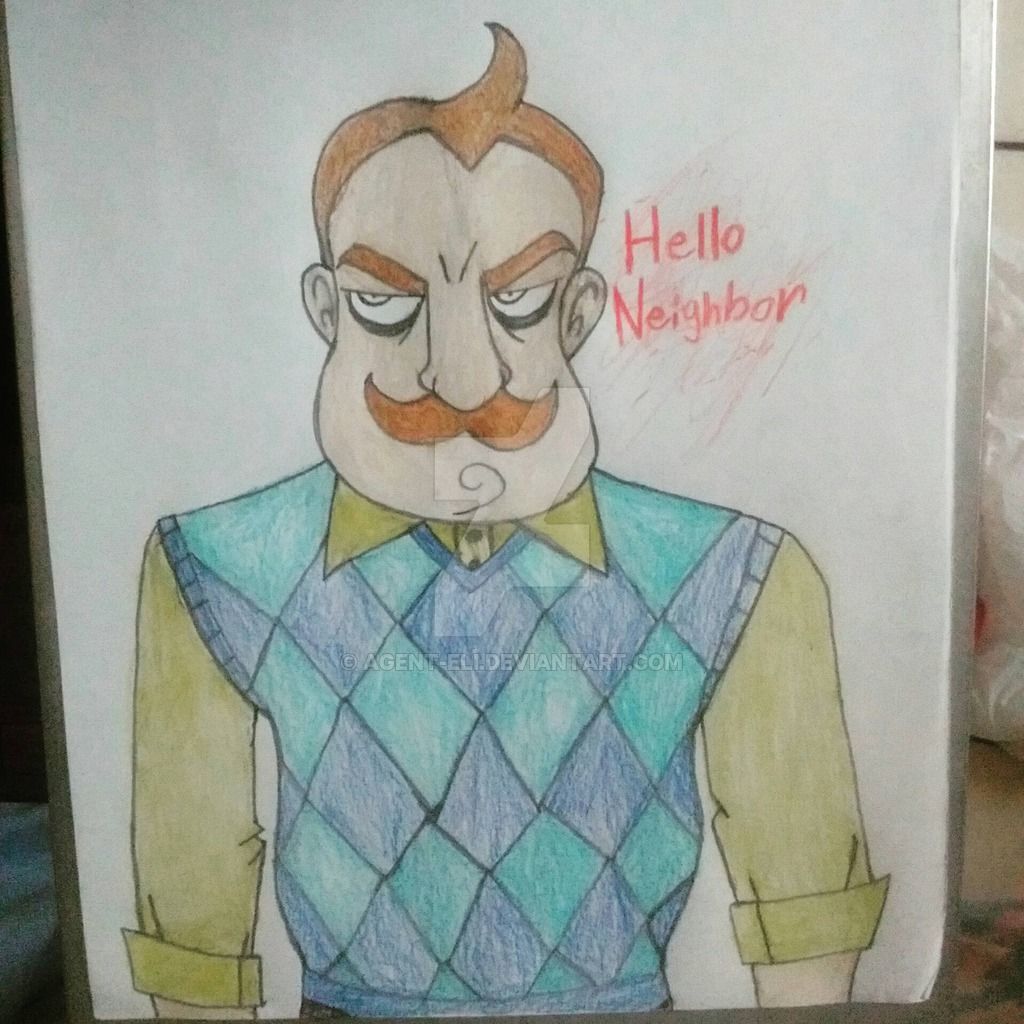 1024x1024 Hello Neighbor By Agent Eli Indie Game Fan Art Fan - Hello Neighbor Sketch
